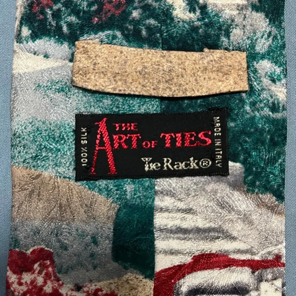 Art of Ties Silk Necktie Scenic Car Print Italian Made Vintage Style
